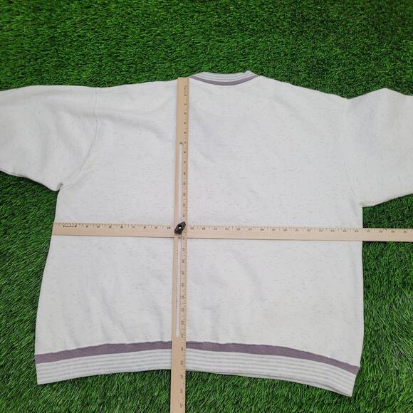 Vintage 90s San-Diego Ringer Sweatshirt 2XL 26x26 Boxy Gray - Picture 4 of 12